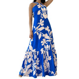 DAIIIBABYYY  -  Spring New Women's Fashion Temperament Printed Neck Hollow Medium And Long Dress