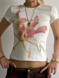 Daiiibabyyy  Harajuku Printing Cropped Fairy Tops Y2k Aesthetic Summer Casual Vintage T-shirt Women Streetwear Grunge Slim Fit Tshirts