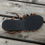 Daiiibabyyy  Female Shoes Plus Size Ankle-wrap Women's Sandals Summer Daily Sandals Women Round Toe Flat with Lace Up Hot Sale Shoes