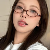 DAIIIBABAYYY  -  Women Y2K Retro Oval Glasses Small Frame Eyewear Blue Light Blocking Eyeglasses Female Computer Reading Optical Spectacle