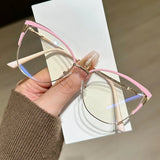 Daiiibabyyy  New Anti Blue Light Glasses for Men and Women, Versatile Glasses with Metal Frames, Fashionable and Ultra Light Flat Lenses