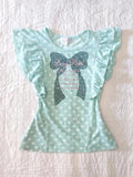 Daiiibabyyy  American Summer Retro Vintage Cute Polka Dot Bow Flying Sleeve Top T-shirt Sweet Spicy Girl Simple Vest Shirt