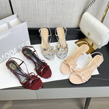 Daiiibabyyy  French Heel Sandals Women Summer Fashion Slim Strap Handmade High Heel Open Toe Dress Shoes New Arrival