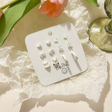 DAIIIBABYYY  -  Hot Selling Cute Flower Heart Cartoon Animal Stud Earrings Set for Women Korean Fashion Sweet Pink Peach Earring Jewelry