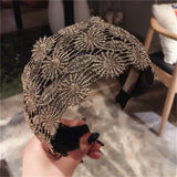 DAIIIBABYYY  -  Fashion Women Lace Hairbands Wide Hair Hoop No-slip Lady Flower Hollow Headbands with Teeth Elegant Female Hair Accessories
