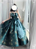 Daiiibabyyy  Oil Painting Style Princess Dress, Girl Starry Sky Lolita Dress Girl Cute Costume Party Dance Outfit