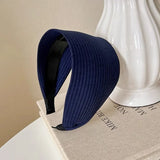 DAIIIBABYYY  -  New Soft Wide Knitting Cotton Hairbands for Women Girls Korean Neutral Solid Turban with Teeth Head Band Headwear Accessories