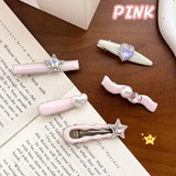 Daiiibabyyy Girls Y2k Hairpins Sweet Rhinestone Pearl Love Side Bangs Hair Clip Female Ladies Barrettes Duckbill Clip Women Hair Accessories