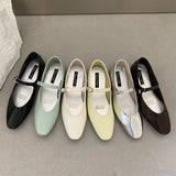 DAIIIBABYYY  -  Summer New Women Flat Shoes Fashion Green Beige Shallow Ladies Casual Soft Mary Jane Shoes Outdoor Dress Flat Ballet Shoes