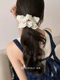 DAIIIBABYYY  -  Black and White Dot Hair Scrunchies for Girls and Women