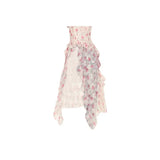 DAIIIBABYYY  -  Camis Dress Sweet Ruffle Edge Floral Irregular Lace A-line Dresses Hot Girls Sexy Korean Fashion Skirts Female Preppy Clothes
