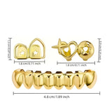 Daiiibabyyy  Hip-Hop Hollow-Out & Star Teeth Grills - 14K Golden Plated Copper, Y2K Gothic Style, Unisex for  Daily Durable Teeth Grills