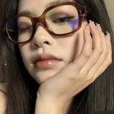 DAIIIBABYYY  -  Vintage Square Frame Glasses Women Red Fashion Clear Blue Light Blocking Eyewears Computer Read Glasse Light Optical Eyeglasses