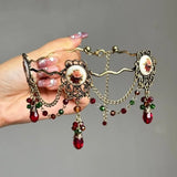 Daiiibabyyy  Gothic Punk Rose Necklace Choker Fashion Exaggerated Niche Personality y2k Jewelry for Women Lady Party Cosplay Accessories