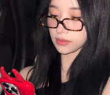 Daiiibabyyy  Women Vintage Small Square Frame Glasses Y2K Retro Harajuku Leopard Eyeglasses Reading Spectacle Blue Light Blocking Eyewears