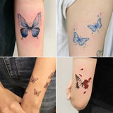Daiiibabyyy  24pcs Butterfly Tattoo Stickers Waterproof Long Lasting Clavicle Sexy Arm Simulation Dark Tattoo Stickers