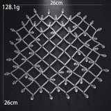 Daiiibabyyy  Luxury Acrylic Bridal Mesh Cap Headpiece Women Head Accessories Handmade Elegant Crystal Tassel Hair Chain Hat Wedding Jewelry
