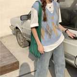 Daiiibabyyy  Knit Vests for Women V-Neck Pullover Fashion Waistcoat Clothing Sales The Trip New In Outerwears Y2k Elegant 2025 Lady Sweaters