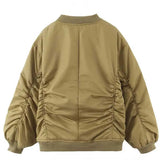 Daiiibabyyy bomber jacket women streetwear winter jacket women long sleeve V-neck zipper new jacket female fashion jacket coat