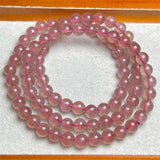 DAIIIBABYYY  -  6MM Natural Strawberry Quartz Triple Circle Bracelet Fashion Gemstone Jewelry For Women Healing Bohemia Holiday Gift 1PCS
