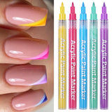 Daiiibabyyy 10 Colors Nail Art Graffiti Pen Acrylic Flower Wave Stripe DIY Painting Gel Polish Nail Brush Abstract Lines Drawing Tools