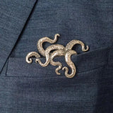 Daiiibabyyy  Exquisite Creative Crocodile Tiger Octopus Animal Brooches for Men Women Tradition Retro Gentleman Suit Coat Neckline Jewelry