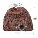 Daiiibabyyy  New Knitted Warm Hat Thickned Windproof Pullover Hat Floral Embroidery Cold Proof Earmuffs Cap Winter
