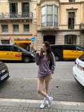DAIIIBABYYY  -  Korean Women T Shirt 2025 A Niche Contrasting Striped Pullover Spring New American Retro Style Loose Versatile Top