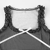 DAIIIBABYYY  -  Women's New Summer Pullovers Square Collar Bow Plaid Spliced Floral Fashion Sweet Fresh Slim Sleeveless Vests Comfortable Tops
