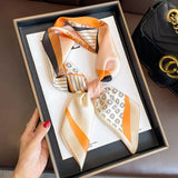 DAIIIBABYYY  -  New Silk Square Scarf Women Luxury Floral Print Kerchief Soft Satin Hairband Hands Bag Ribbon Foulard Hijab Neckerchief Headband