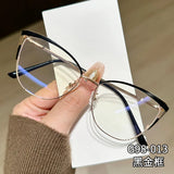 Daiiibabyyy  New Anti Blue Light Glasses for Men and Women, Versatile Glasses with Metal Frames, Fashionable and Ultra Light Flat Lenses