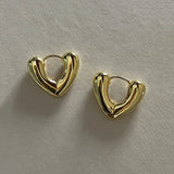 Daiiibabyyy  Luxury Top Quality Smooth Star Zircon Hoop Earrings for Women Girls Metal Chunky Sun Rhinestone Ear Buckle Punk Y2K Jewelry