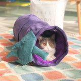 DAIIIBABYYY  -   Cats Tunnel Bed Pet Tunnel Collapsible Vegetable Shaped Kitten Games Toys Nest Soft Corduroy Puss Sleeping Supplies