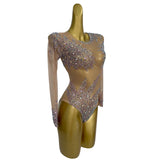 DAIIIBABYYY  -  Queen's Purple Glitter Jumpsuits Sparkle Bodycon Rompers Ladies Party Nightclub Show Short Shiny Diamonds Bodysuits Ziluolan