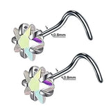 DAIIIBABYYY  -  2PC Fashion Stainless Steel Crystal Nose Septum Piercing Studs 20G Mini Nose Ring Earrings Studs Body Piering Jewelry for Women