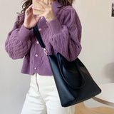 Daiiibabyyy Autumn New Brand Design Solid Color Pu Leather Large Capacity Tote Bag High Quality OL Commuter Shoulder Bag Bolsa Feminina