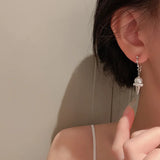 Daiiibabyyy  Ice Cream Cone Earrings Exquisite Fashion Imitation Pearl Temperament Versatile Sweet Personality Earrings Women's Jewelry