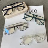 DAIIIBABYYY  -  Retro Fashion Anti-blue Light Glasses Men Women Transparent Computer Glasses Frame Eyeglass Frame Flat Glasses Square Eyeglasse