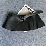 Daiiibabyyy  Anti-Slip Black Pleated Skirt Waist Belt Chic Personalized Outerwear High Waist Slimming Elastic Puff Bodycon Waist Cincher