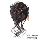 Daiiibabyyy  100% Human Hair Bun  Extensions Human Hair Messy Bun Hair Pieces Wavy Curly Human Hair Chignon Tousles Updo For Women Girls