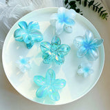 DAIIIBABYYY  -  7Pcs Fashion Gradient Colorful Flower Hair Claw Clips Women Girl Floral Crab Hair Claw Ponytail Holder Hairpin Barrette Headwear