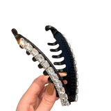 Daiiibabyyy  1 Piece Sparkling Crescent Rhinestone Banana Clip - Back-of-Head Hair Accessory for Women, Ideal for Bun & Ponytail Styling