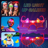 Daiiibabyyy 5-50Pcs Glow in the Dark LED Eyeglasses Neon Colors Blinds Lampshade Glasses Christmas Birthday Neon Party Mardi Gras Props