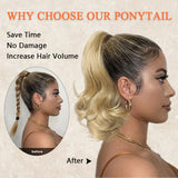 Daiiibabyyy  Synthetic Ponytail Extension Short Wave Curly Ponytail Clip in Claw Hair Extension Natural Synthetic Hairpiece for Women