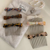Daiiibabyyy  1pc New hair accessory with simple comb, disc hair, inserted comb, bow, and bangs, high-end and elegant hair accessory