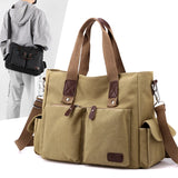 Daiiibabyyy  Canvas retro crossbody bag, handbag commuting bag, shoulder bag, work bag, large capacity handbag