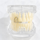 Daiiibabyyy  European And American Hollowed-Out Double-Layered Four-Leaf Clover Braces, A Popular And Stylish Hip-Hop Dental Accessory.