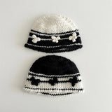 Daiiibabyyy  Winter Crochet Knitted Ear Protection Hats For Children Warm Beanies Caps Outdoor Ski Balaclava Bib EarCaps Child Skullies Hats