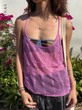 DAIIIBABYYY  -  Streetwear Hollow Out Mesh Tops Summer Lace Sleeveless Tank Tops Y2k Loose Korean Fashion Y2k Halter Tops Chic Camisole