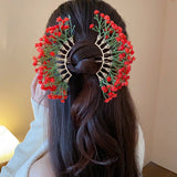 Daiiibabyyy  4 Colors New Chinese Style Flower Hairpins Women's Sweet Hair Sticks Party Hair Fork Bridal Wedding Romantic Hair Accessories M